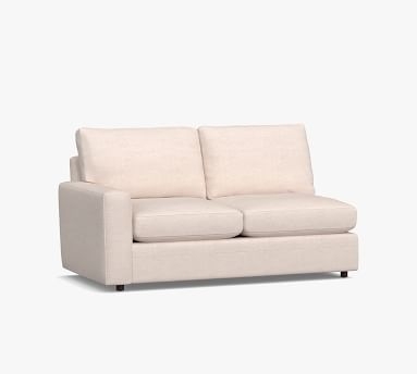 Pearce Modern Square Arm Upholstered Left-arm Chaise, Down Blend Wrapped Cushions, Belgian Linen Light Gray - Image 3