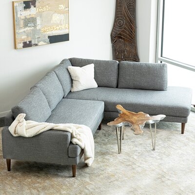 106" W Polyester Blend Stationary Sofa & Chaise - Image 0