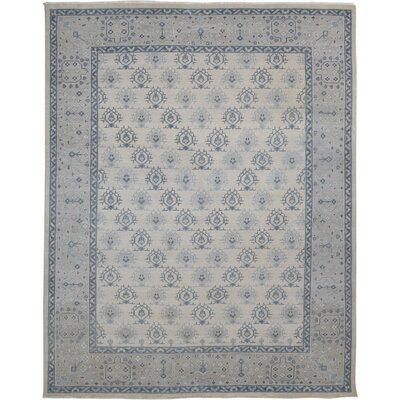 One-of-a-Kind Hand-Knotted 8' x 10' Wool Area Rug in Blue/Tan - Image 0