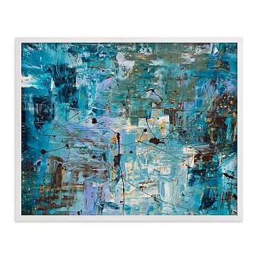 Blue Ocean, White Wood Frame, 16"x20" - Image 0