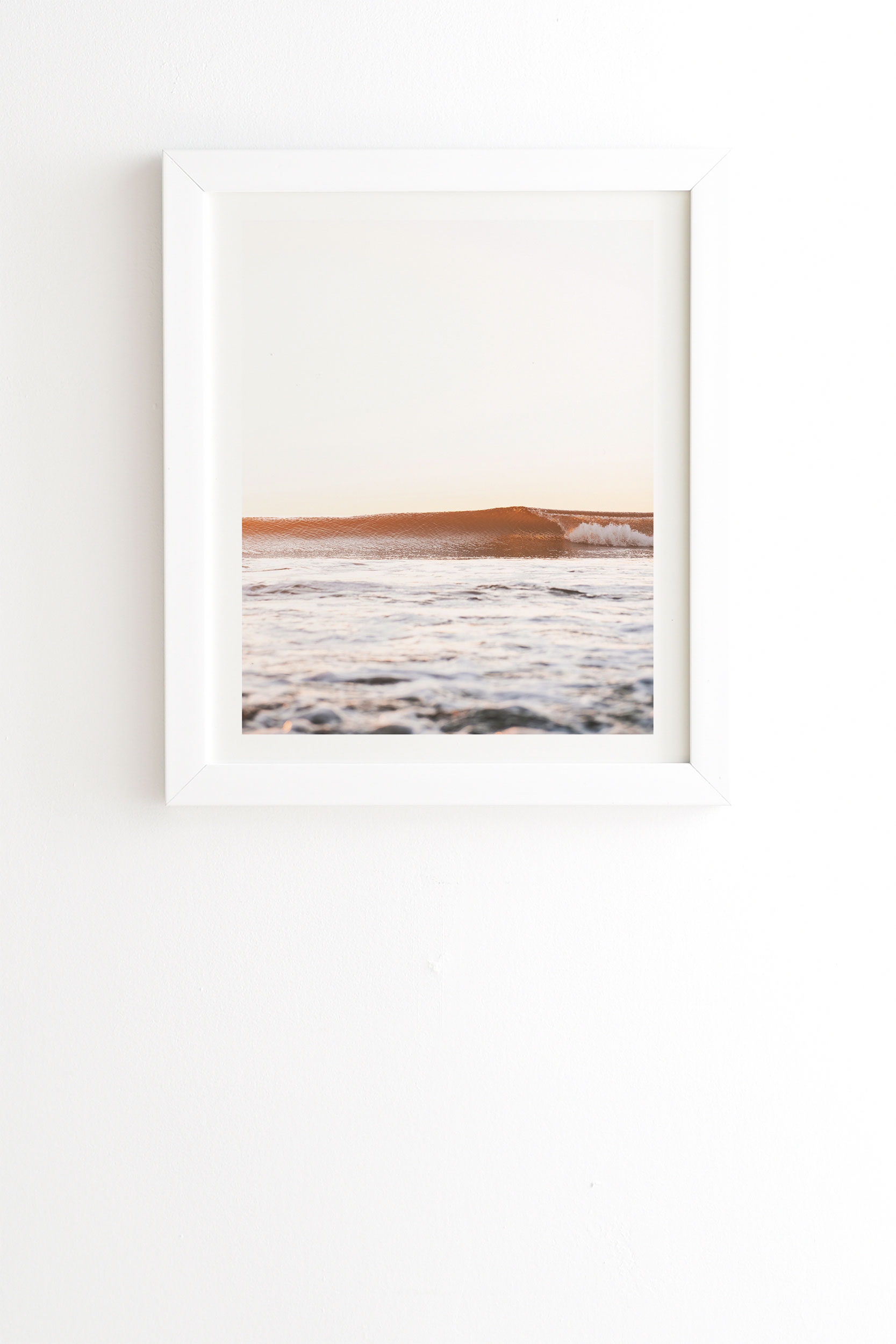 Sunset Surf by Bree Madden - Framed Wall Art Basic White 30" x 30" - Image 1