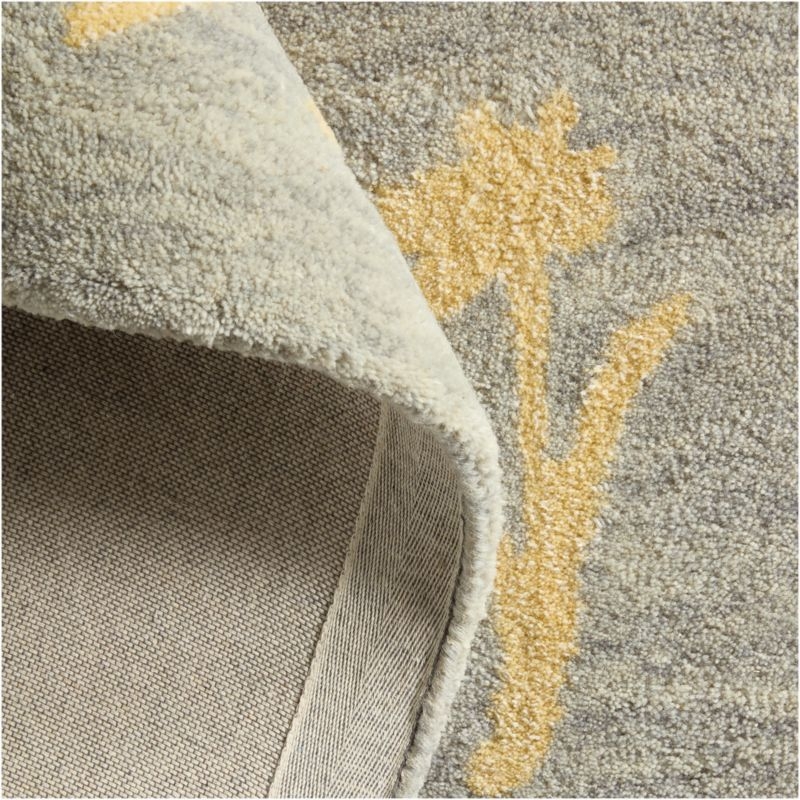 Lupin Mist Blue Floral Kids Wool Area Rug 6'x9' - Image 1