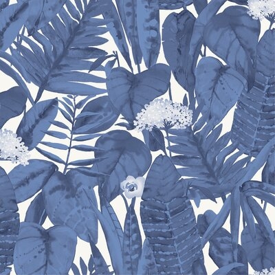 Waloo Tropical Jungle 16.5" L x 20.5" W Smooth Peel and Stick Wallpaper Roll - Image 0