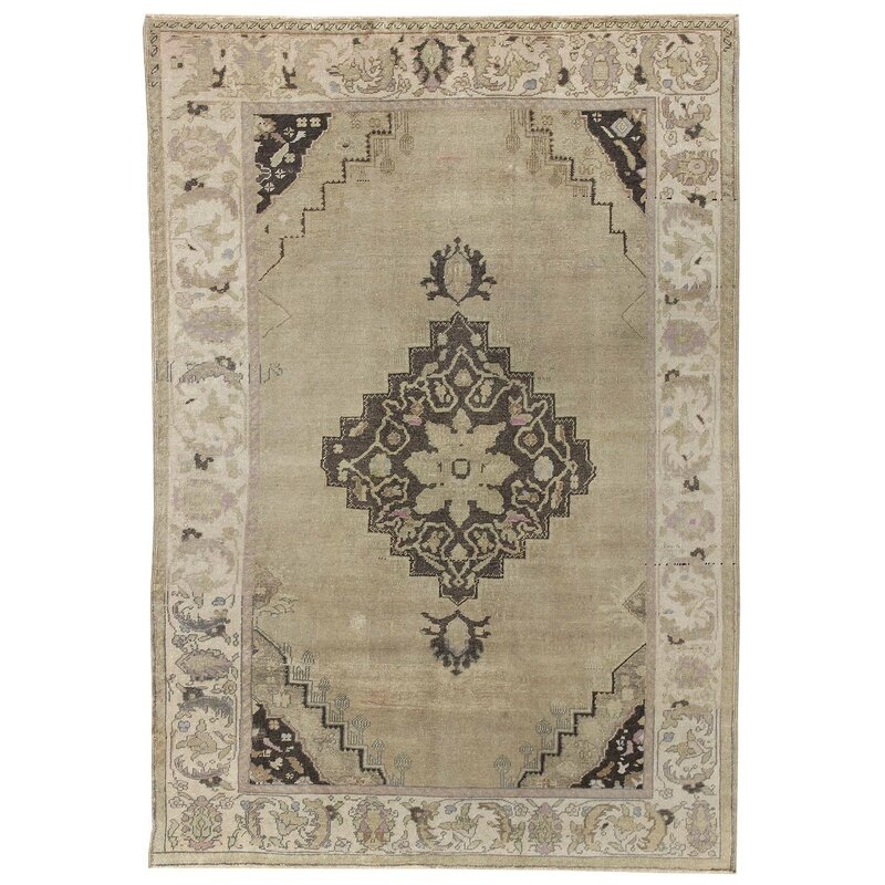 Landry & Arcari Rugs and Carpeting Vintage Turkish Hand-Knotted Wool Tan Indoor Area Rug - Image 0
