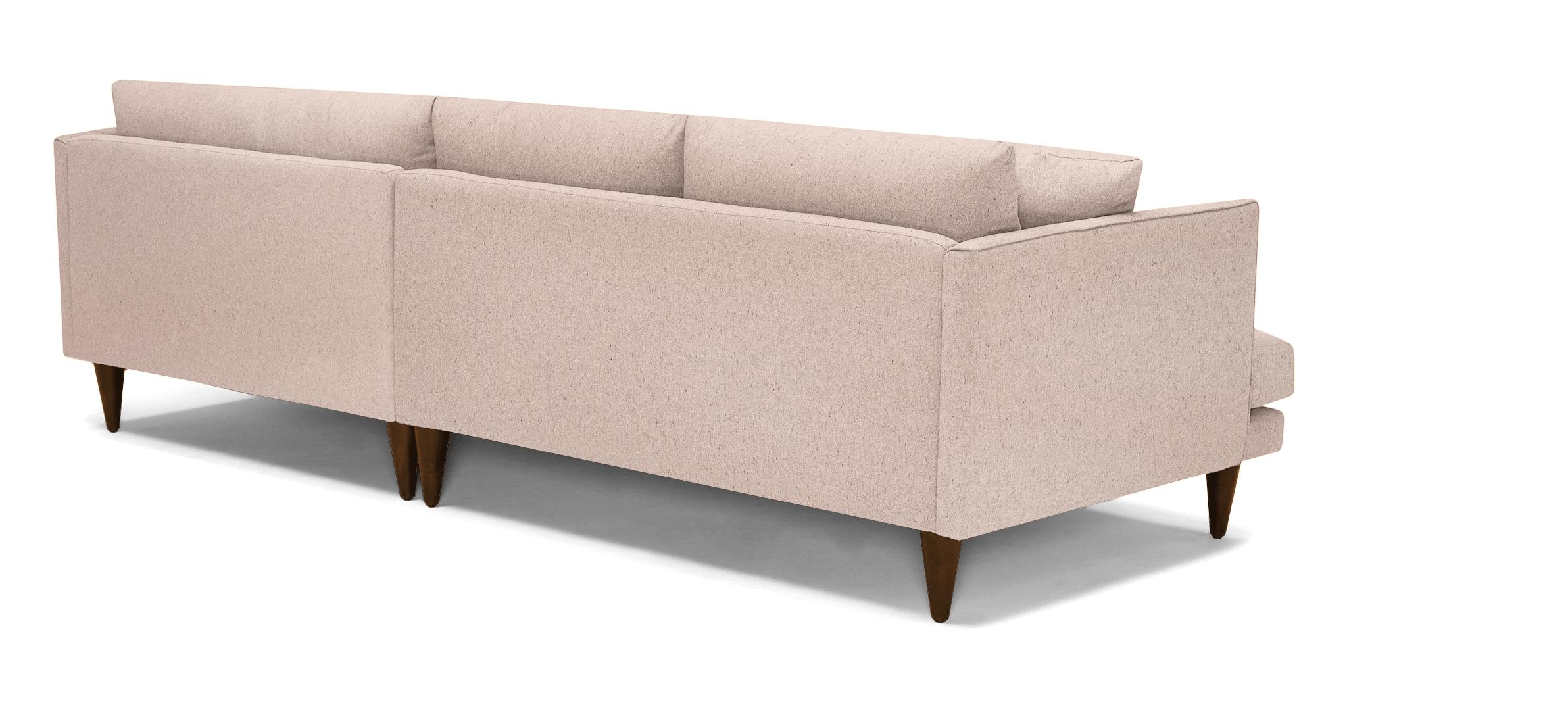 Pink Lewis Mid Century Modern Sectional - Prime Blush - Mocha - Right - Cone - Image 3