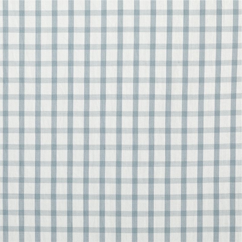 Blue Windowpane Plaid 100% Organic Cotton Curtain Panel 44"x63" - Image 1