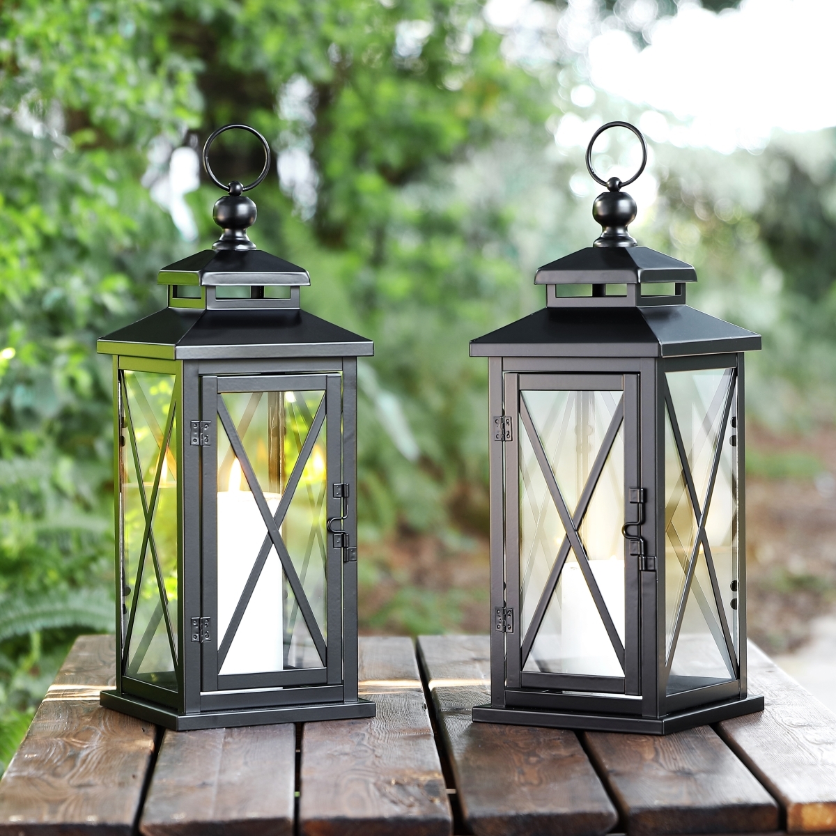 Lirio 20.5" Outdoor Lantern - Black - Safavieh - Image 5