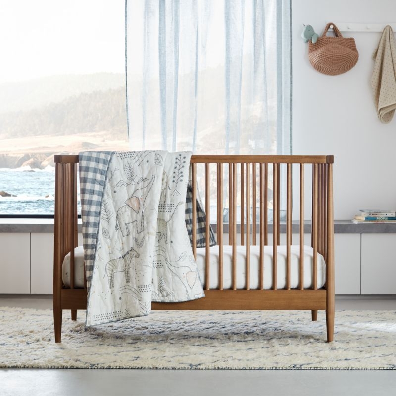 Hampshire Natural Brown Wood Convertible Baby Crib with Toddler Bed Rail - Image 6