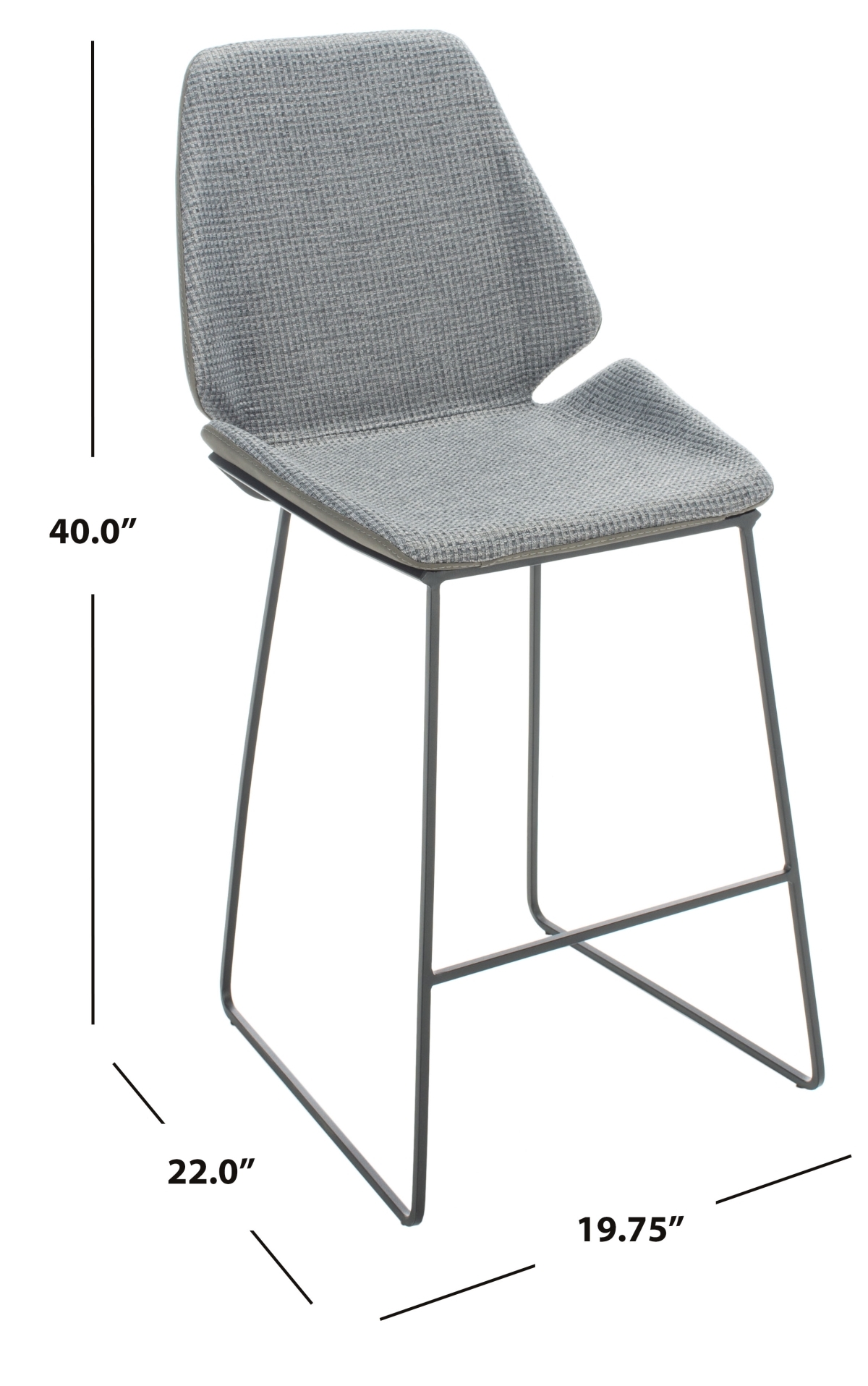 Masami Counter Stool - Grey / Black - Safavieh - Image 7