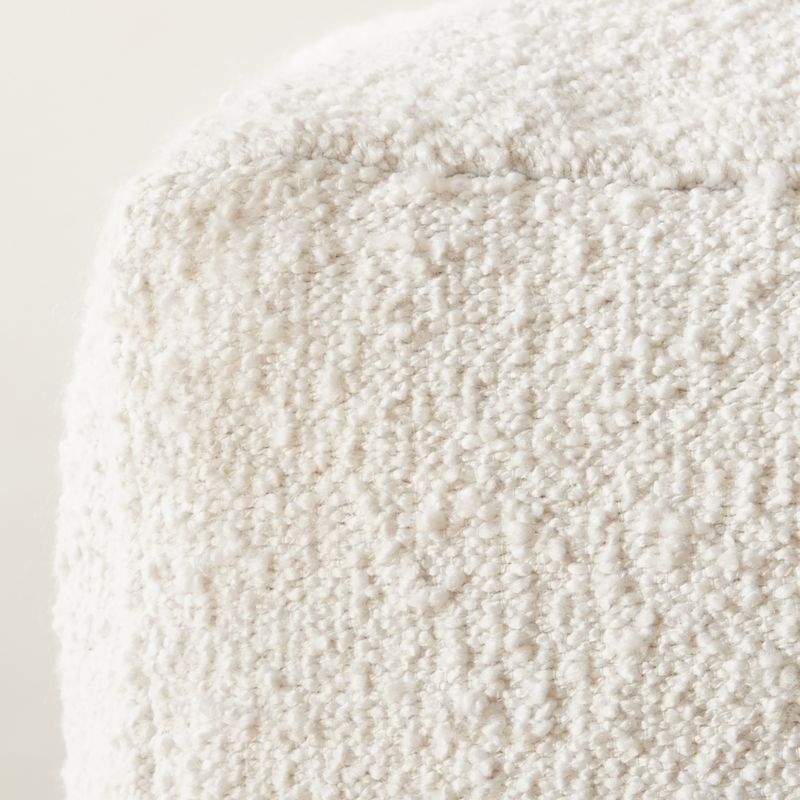 Ivory Boucle Pouf Large - Image 3