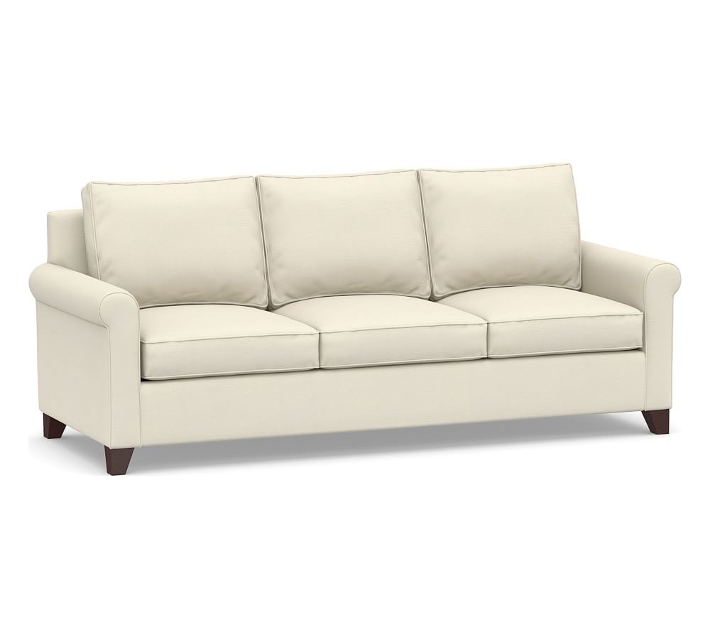 Cameron Roll Arm Upholstered Side Sleeper Sofa, Polyester Wrapped Cushions, Park Weave Ivory - Image 0