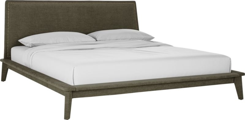 Atria Upholstered Nailhead King Bed Grey - Image 6