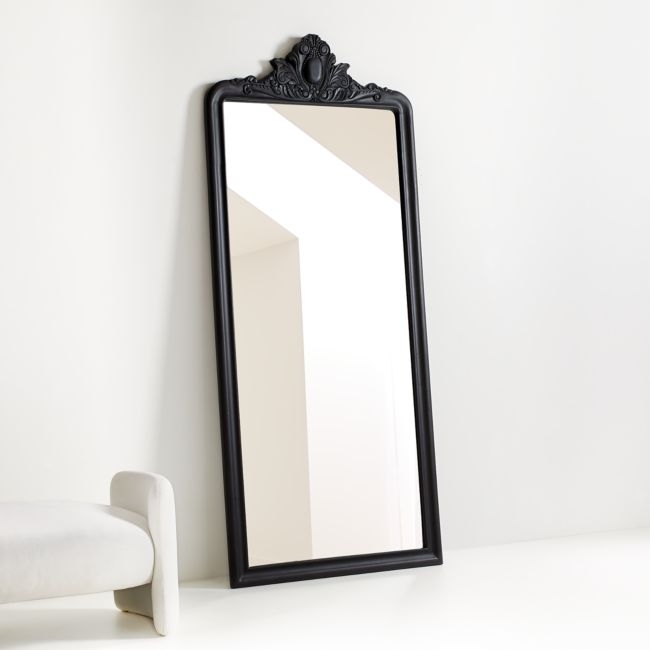 Levon Carved Wood Floor Mirror by Leanne Ford - Image 0
