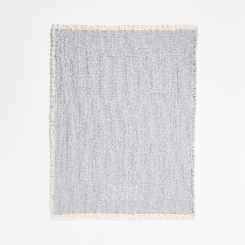 Supersoft Organic Cotton Gauze Smoke Blue Baby Stroller Blanket - Image 1