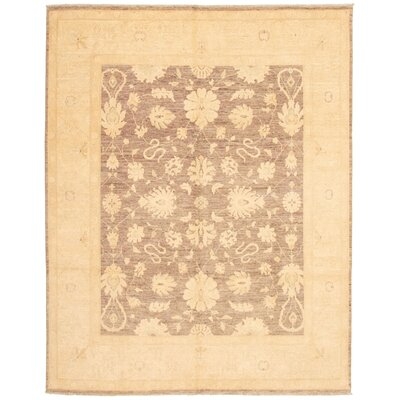 One-of-a-Kind Hales Hand-Knotted 2010s Ushak Gold/Brown 9'7" x 9'9" Wool Area Rug - Image 0