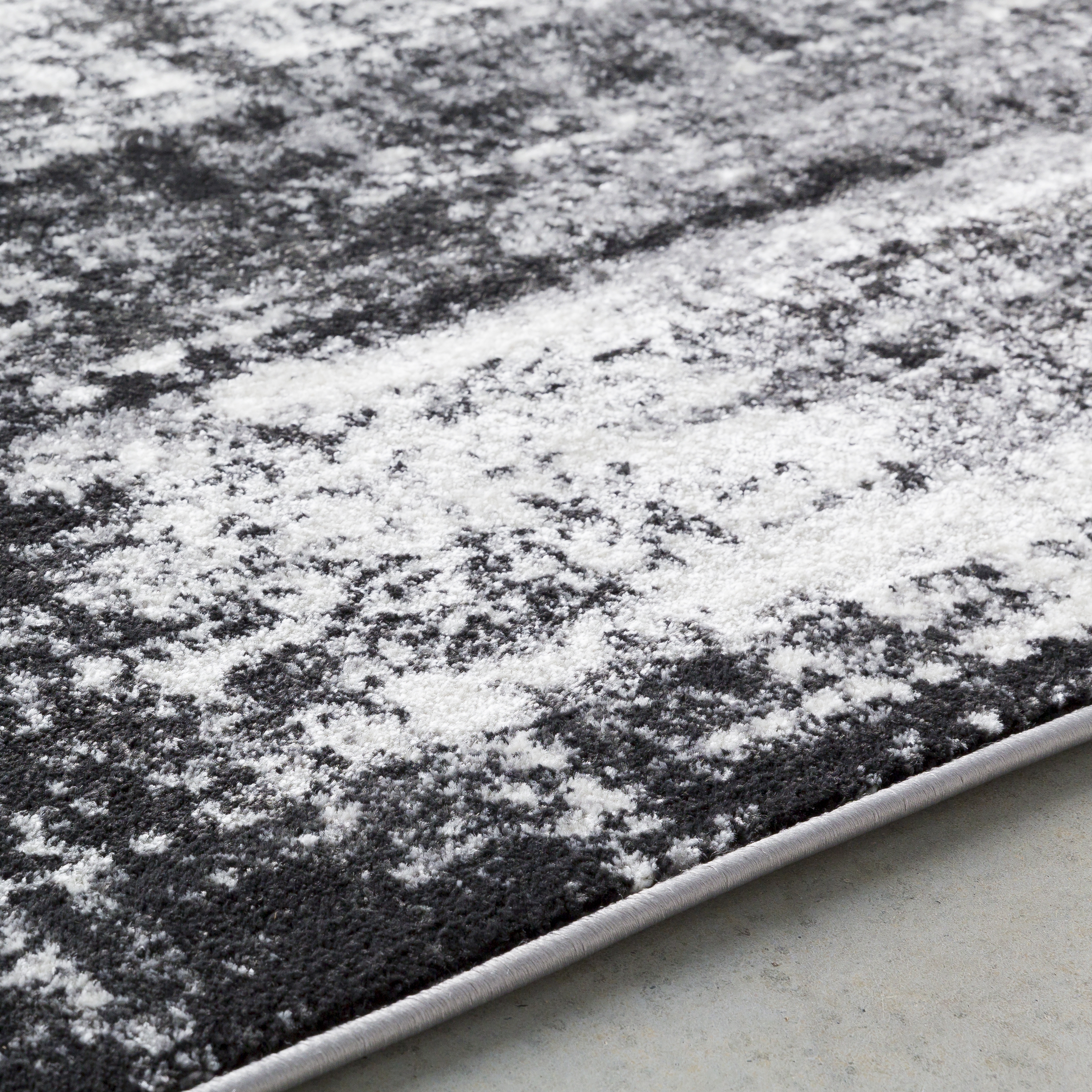 Pepin Black Indoor 2' x 2'11" Machine Woven Rug - Image 2