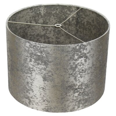 10" H x 14" W Linen Drum Lamp Shade ( Spider ) in Gray - Image 0