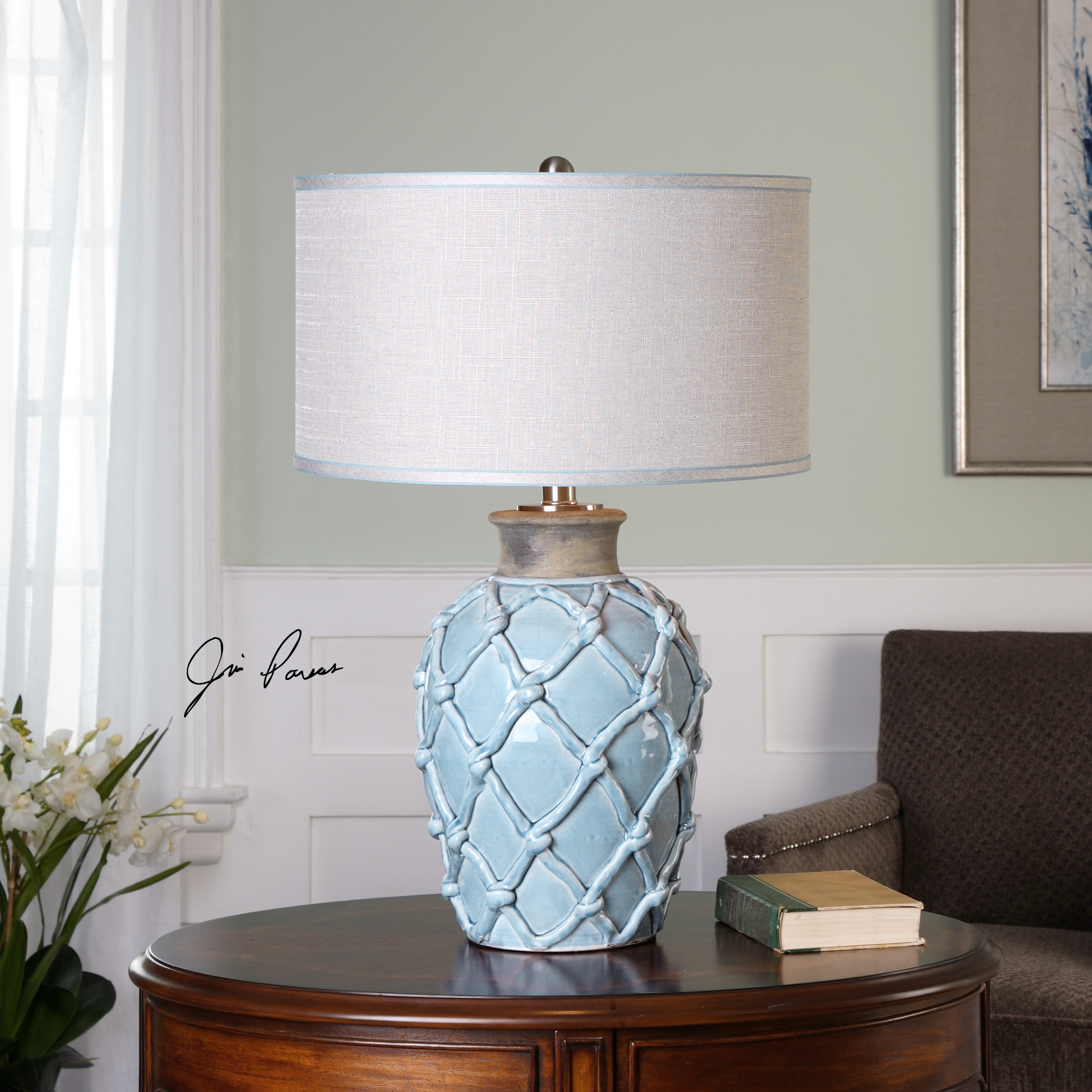 Parterre Pale Blue Table Lamp - Image 1