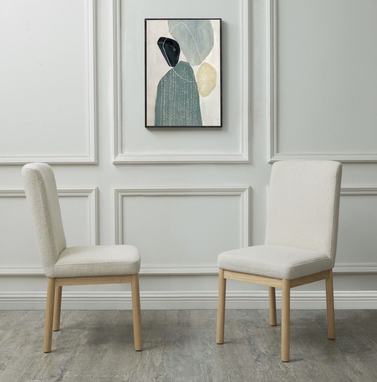 Halcy Boucle Dining Chair - Cream/Natural - Image 1