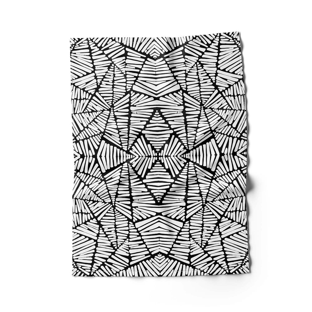 Rochelle Porter Design Oga Tea Towel, Linen & Cotton Canvas, Black & White, 25.5"x17.5" - Image 0
