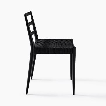 Holland Woven Dining Chair, Cord, Dark Mineral, Wood Legs - Image 3