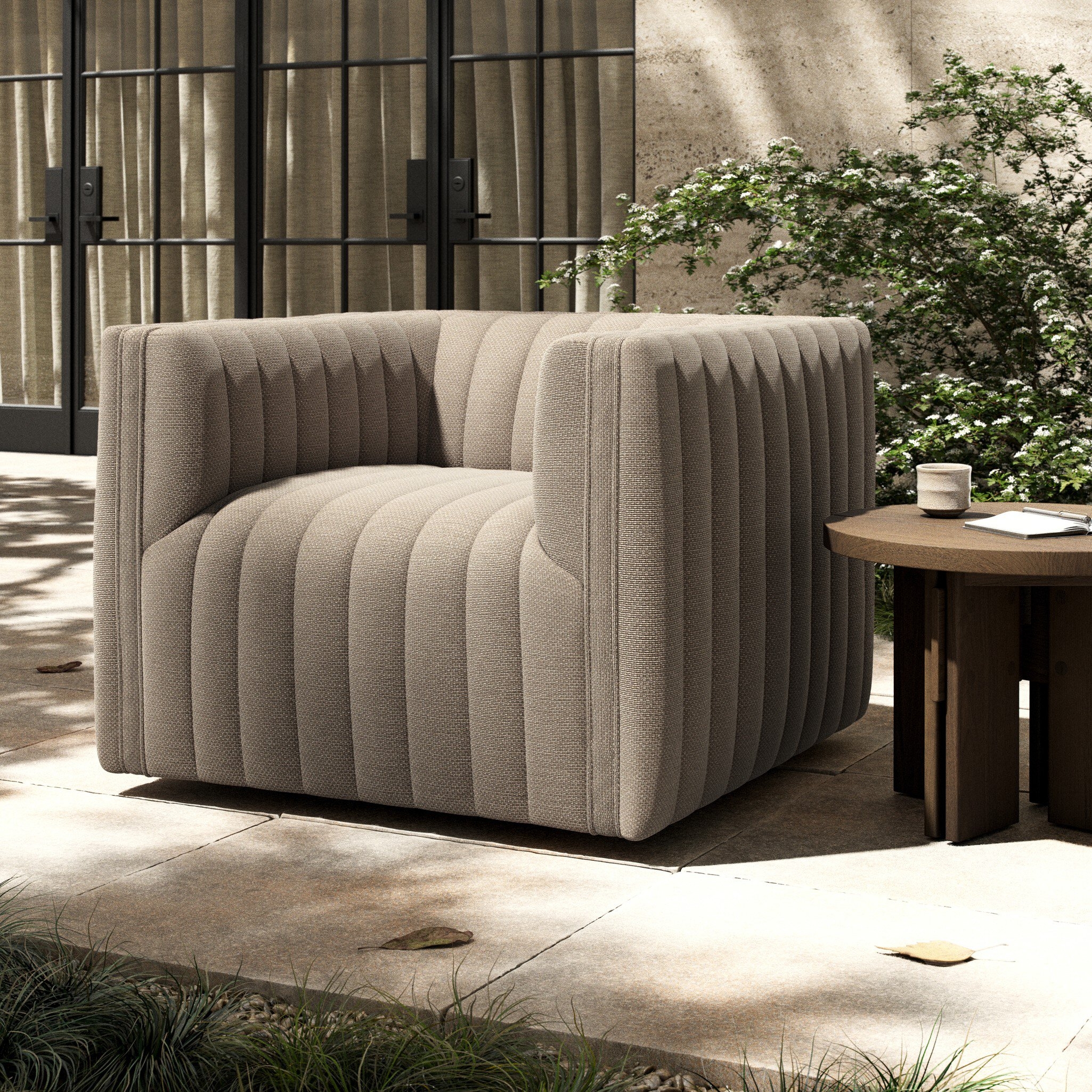 Augustine Outdoor Swivel Chair - Casa Grey - Image 3