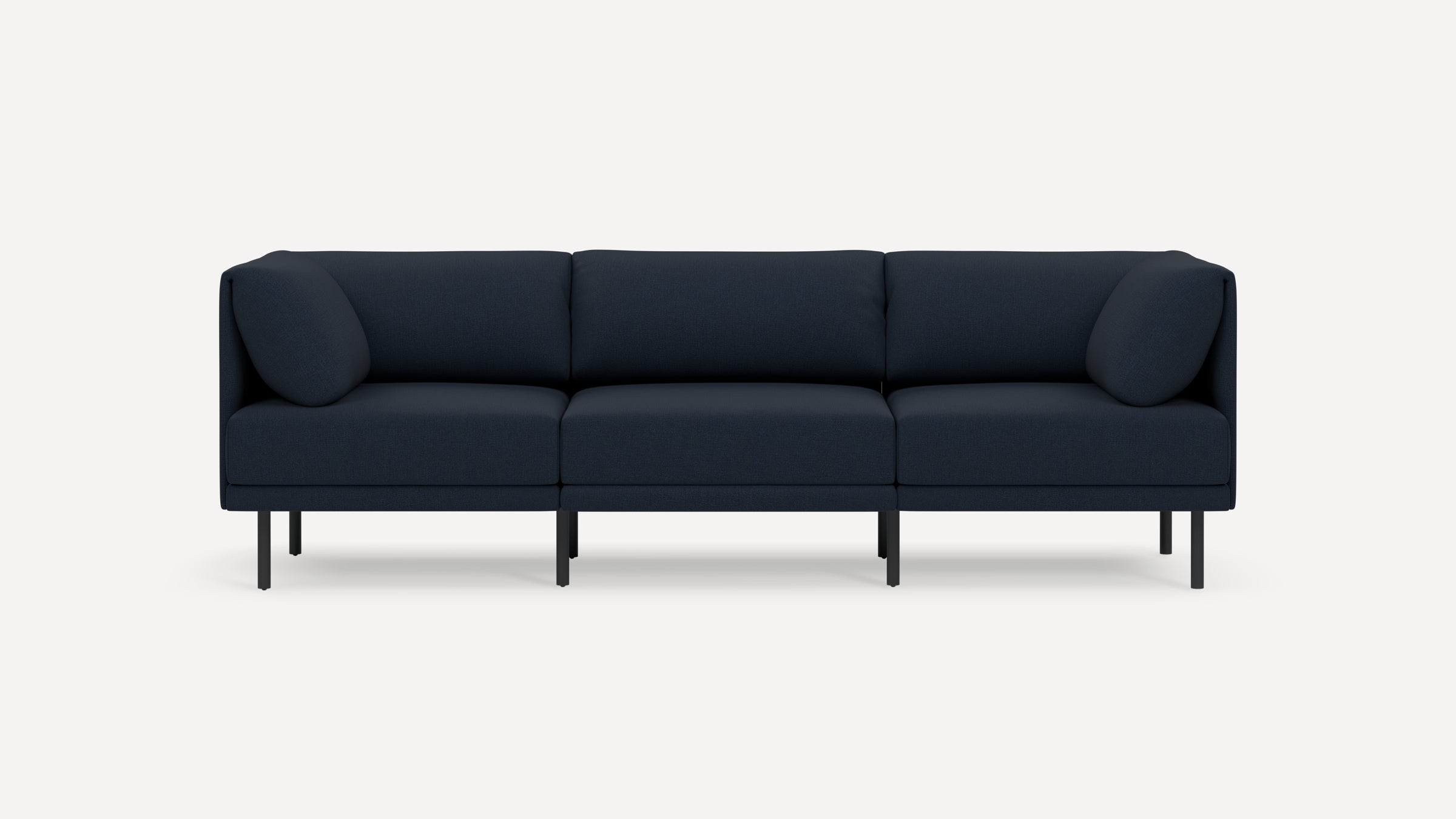 Range 3-Piece Sofa - Heather Charcoal - Performance Chenille / Walnut - Wood - Image 8