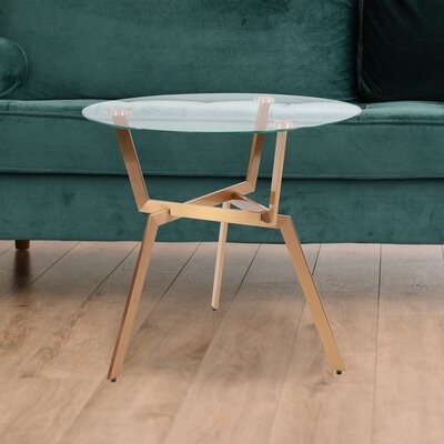 Round Gold Metal Side Table - Image 0