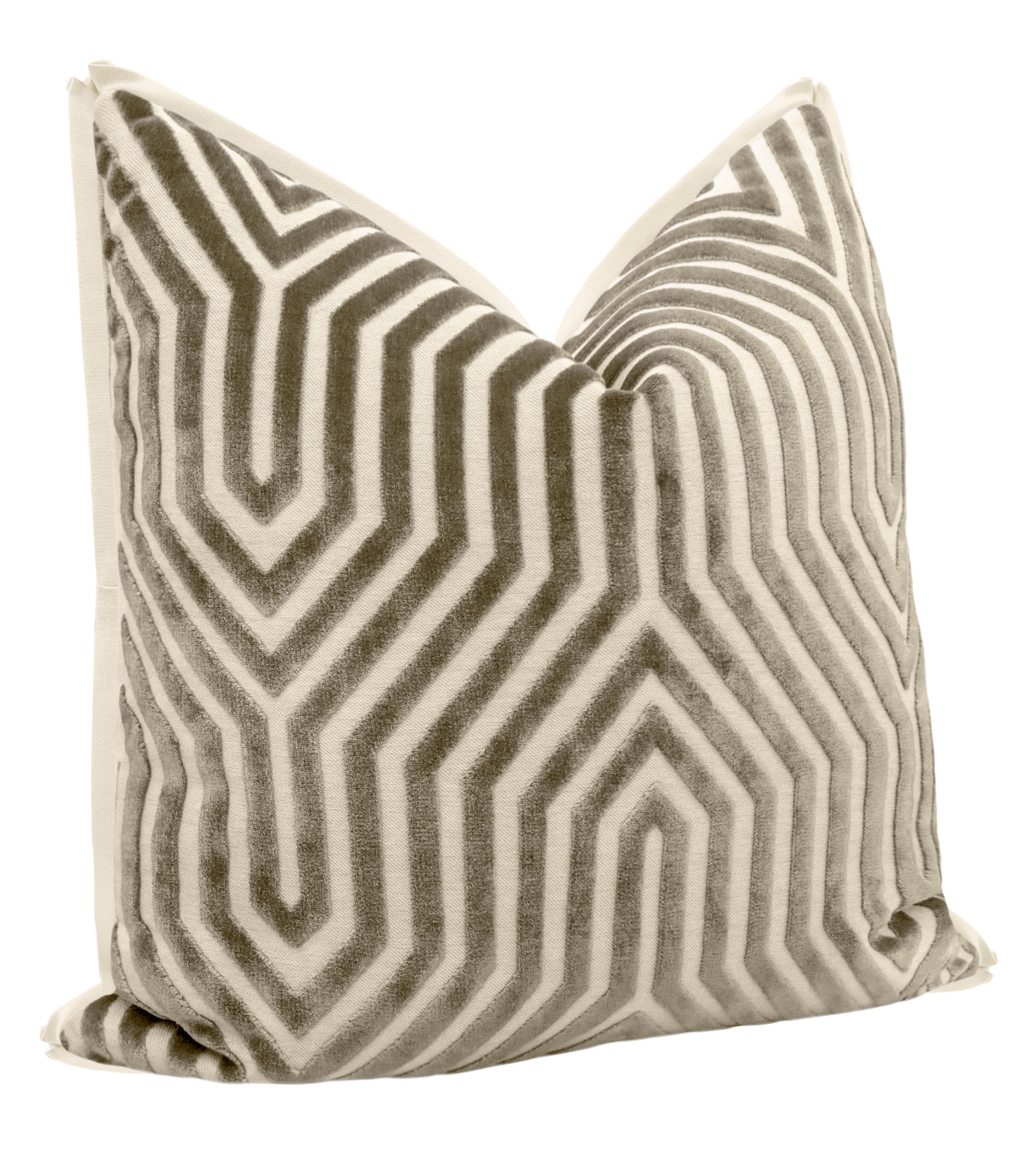 VANDERBILT VELVET // DOVE | SCHUMACHER - 20" X 20" / BUTTERFLY FLANGE / Celadon - Image 1