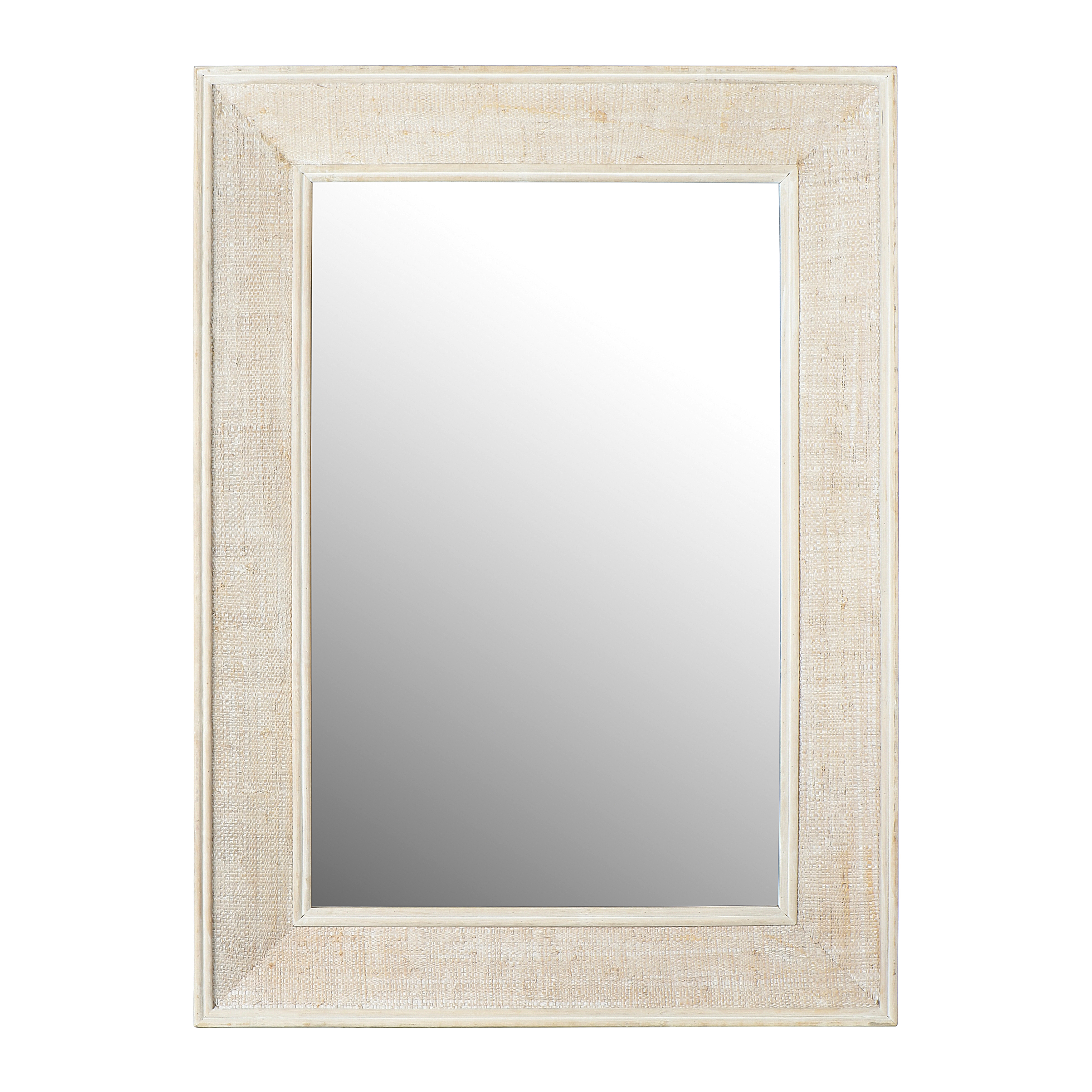 Ciara Rattan Wall Mirror, Whitewash - Image 0