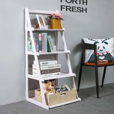 Naia 4-Tier Wood and Plastic Storage Rack Etagere Bookcase - Image 0