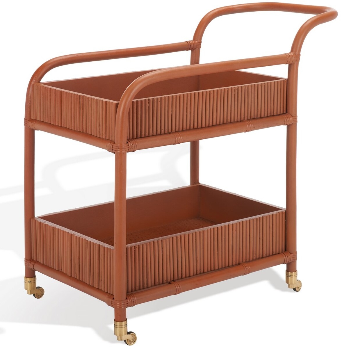 Barnette Rattan Pole Barcart - Amber - Safavieh - Image 7