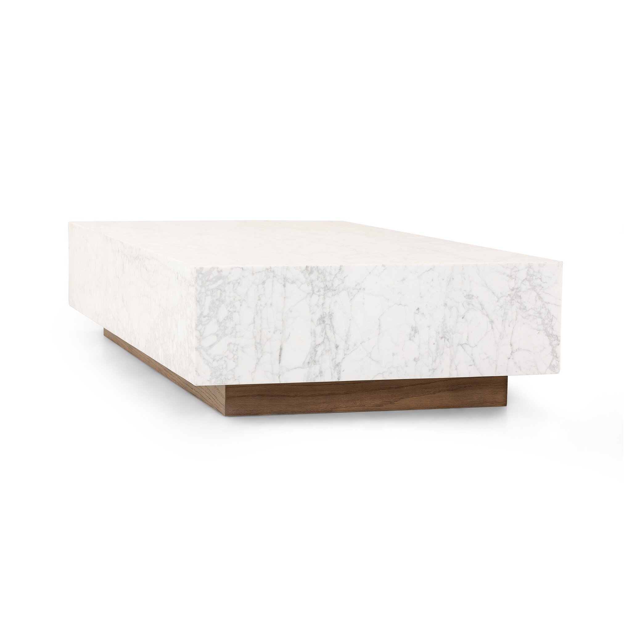 Masera Marble Coffee Table - White Carrara Marble - Image 4