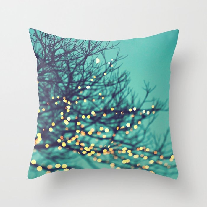 Twinkle Lights Couch Throw Pillow by Sylvia Cook Photography - Cover (24" x 24") with pillow insert - Indoor Pillow - Image 0