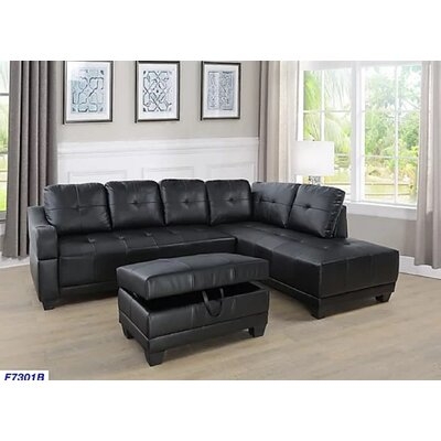 Caroleen 96" Sectional with Ottoman - Image 0