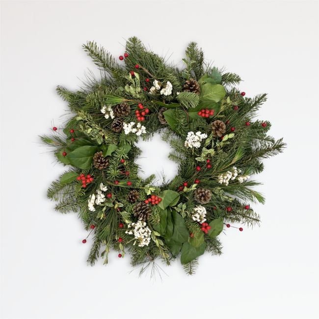 Live Red Berry Wreath 22" - Image 0