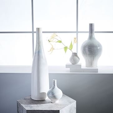Reactive Glaze Vase, Bud, 4.5", White - Image 2