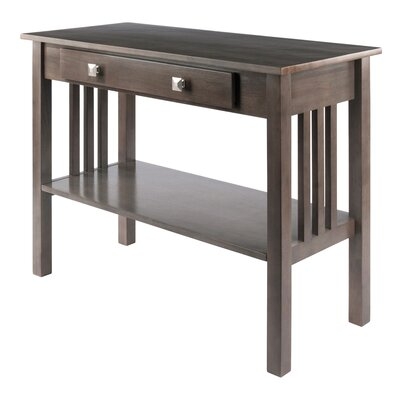 Wood Contemporary Home Office Stafford Console Hall Table, Oyster Gray - Image 0