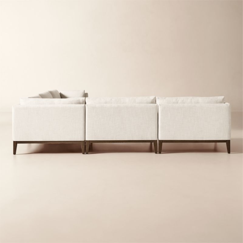 Mona 5-Piece L-Shaped Off-White Performance Linen Sectional Sofa - Image 3