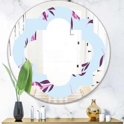 Quatrefoil Bright Eucalyptus Floral I Modern Farmhouse Wall Mirror - Image 0