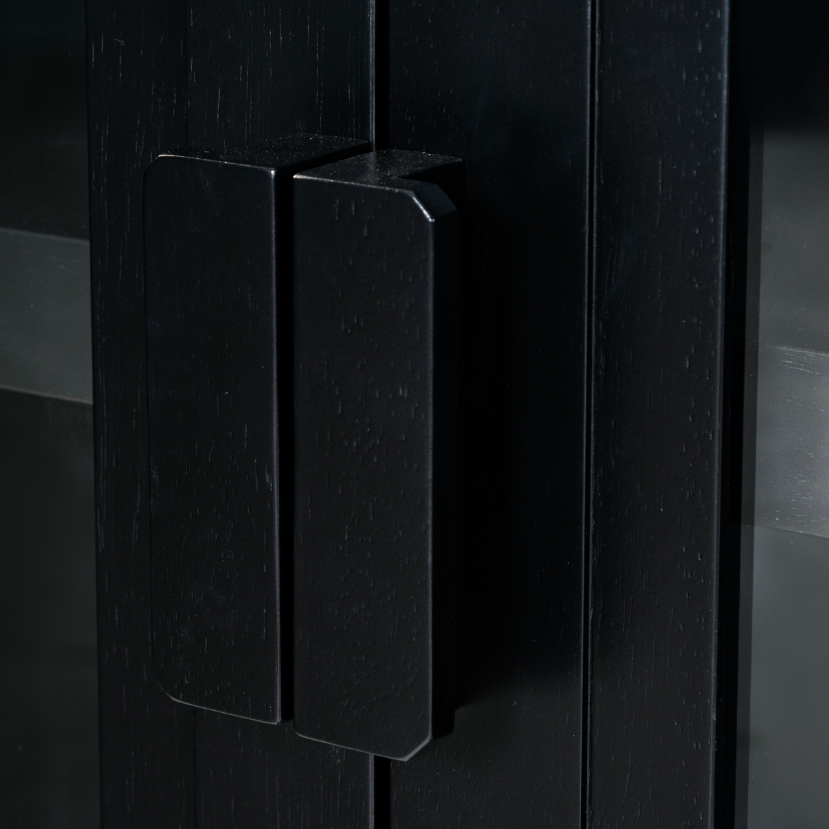 Roades Glass Cabinet Bookcase - Black - Image 2