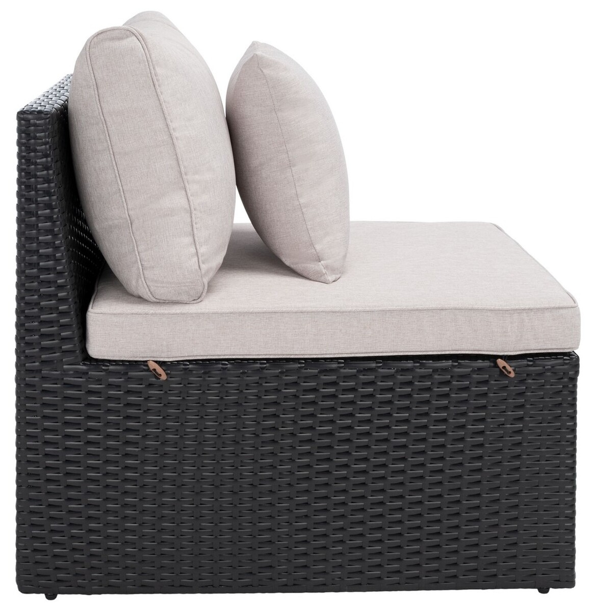 Pramla Outdoor Sette With Otto - Black/Light Grey - Safavieh - Image 6