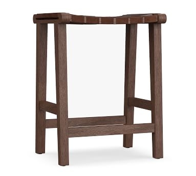 Fenton Leather Backless Counter Height Bar Stool, Coffee Bean Frame, Statesville Espresso - Image 1