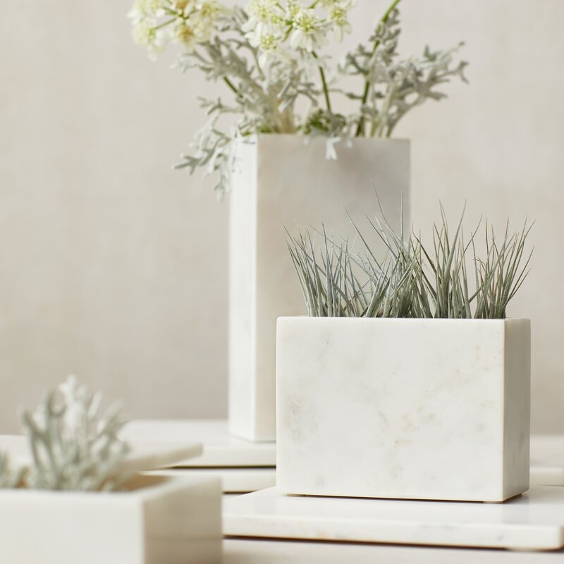 Citrine White Indoor/Outdoor Stoneware Table Vase - Image 2