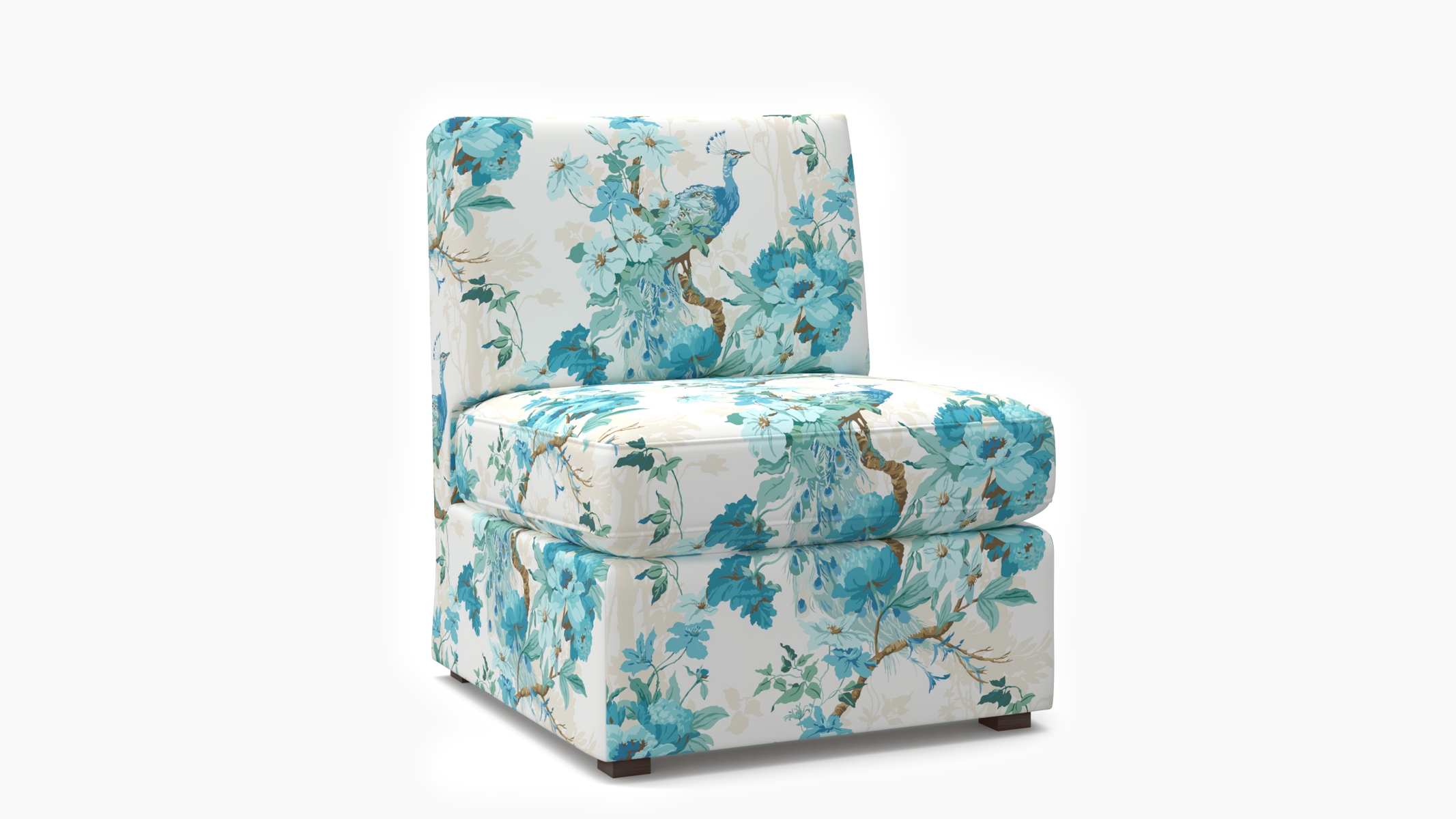 Grande Slipper Chair, Turquoise Peacock Park - Image 1