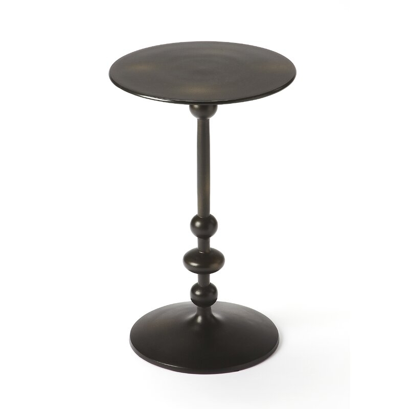 Derrell Iron Pedestal End Table, Black - Image 6