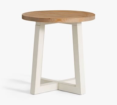 St. Augustine Round End Table, Beach White &amp; Creek Natural - Image 2