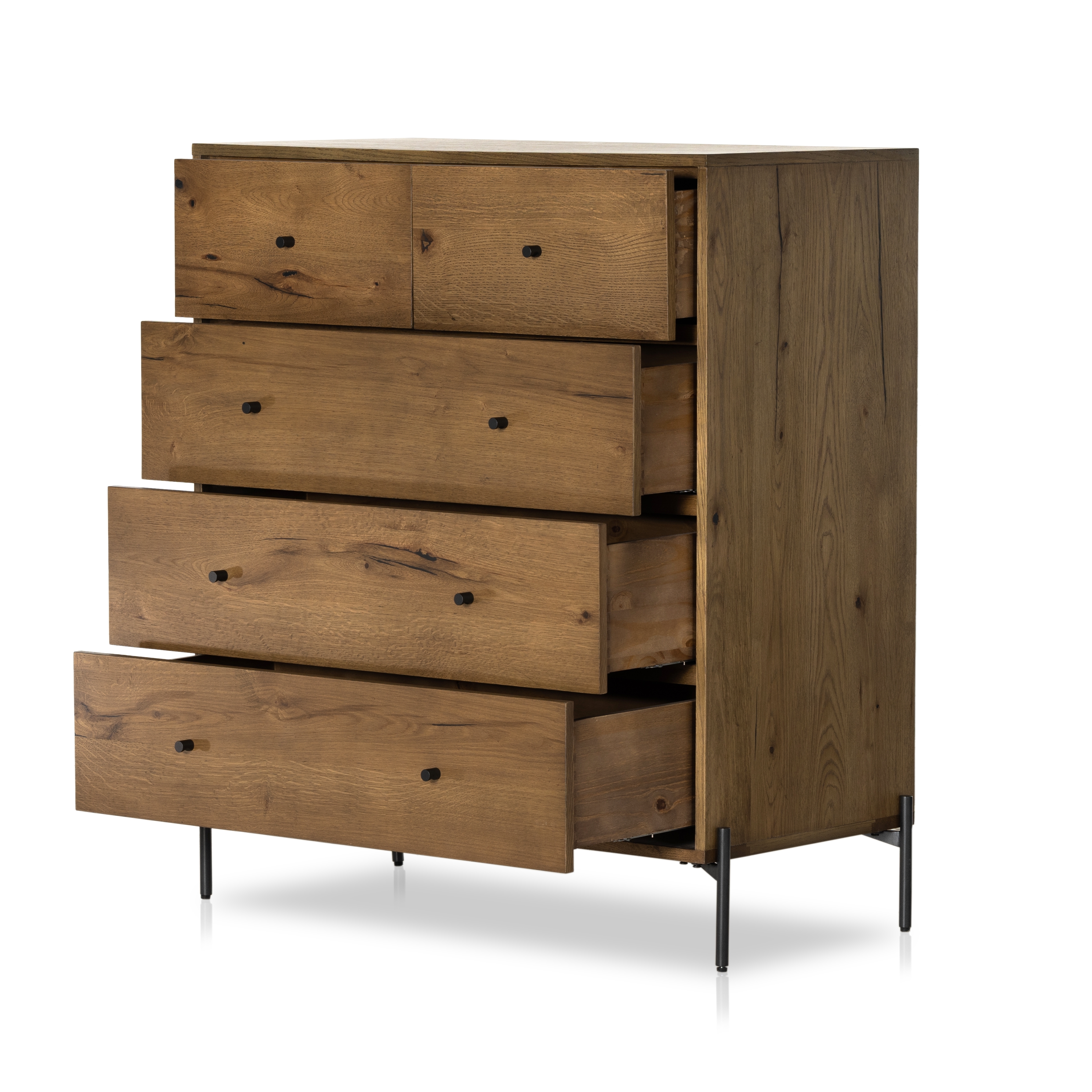 Eaton 5 Drawer Dresser-Amber Oak Resin - Image 4