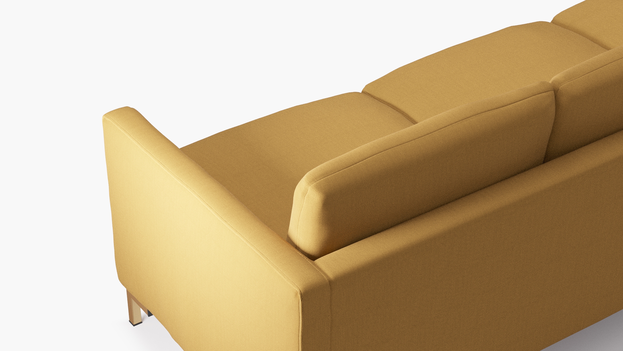 Modern Sofa, French Yellow Everyday Linen, Brass - Image 4