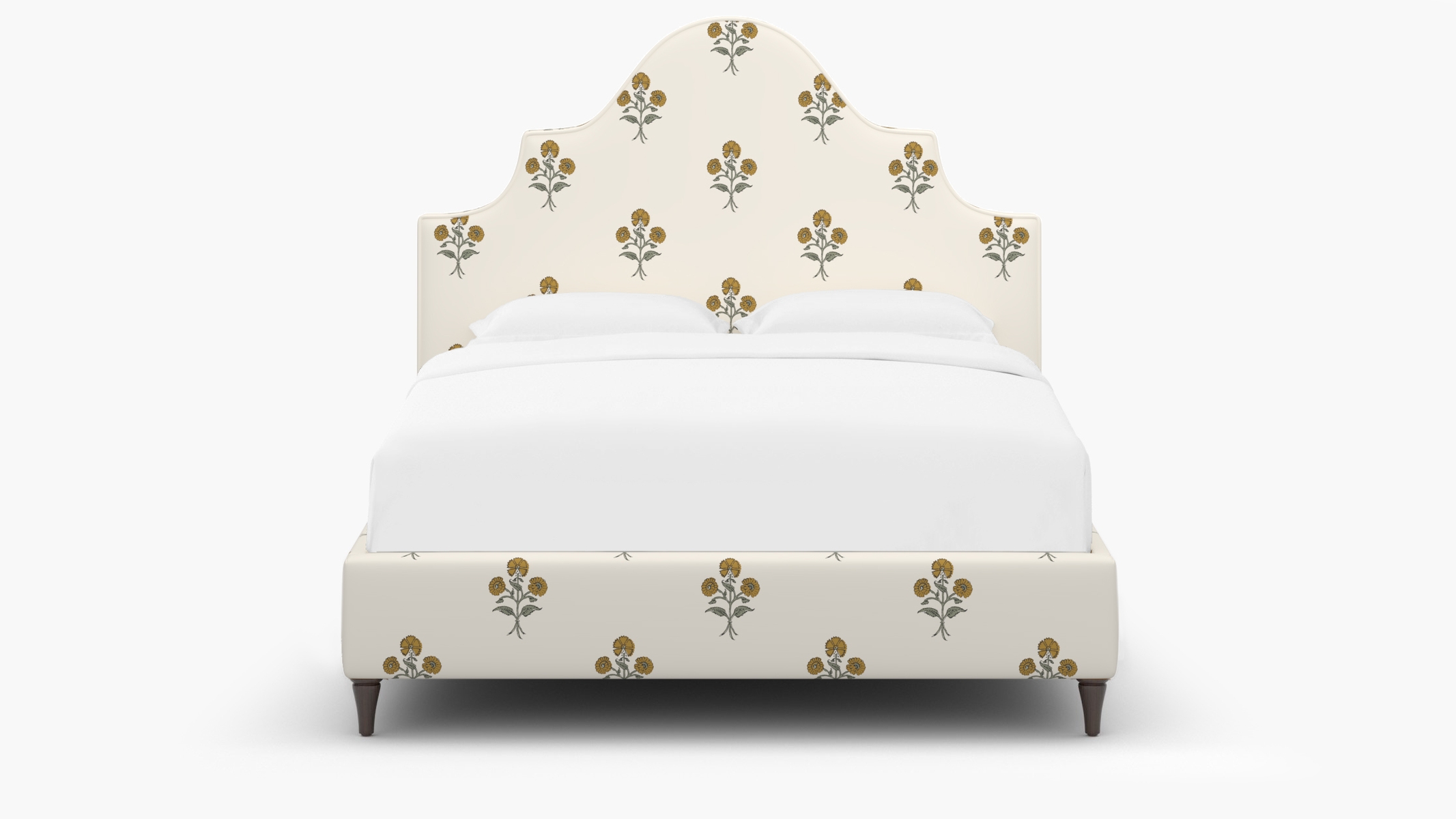 Statement Bed, Marigold Delphine, Espresso Decorative Tapered Leg, Twin - Image 0